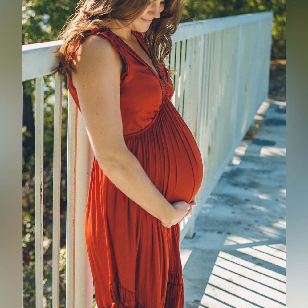 Maeve Rust Midi Dress size 2 - bump friendly